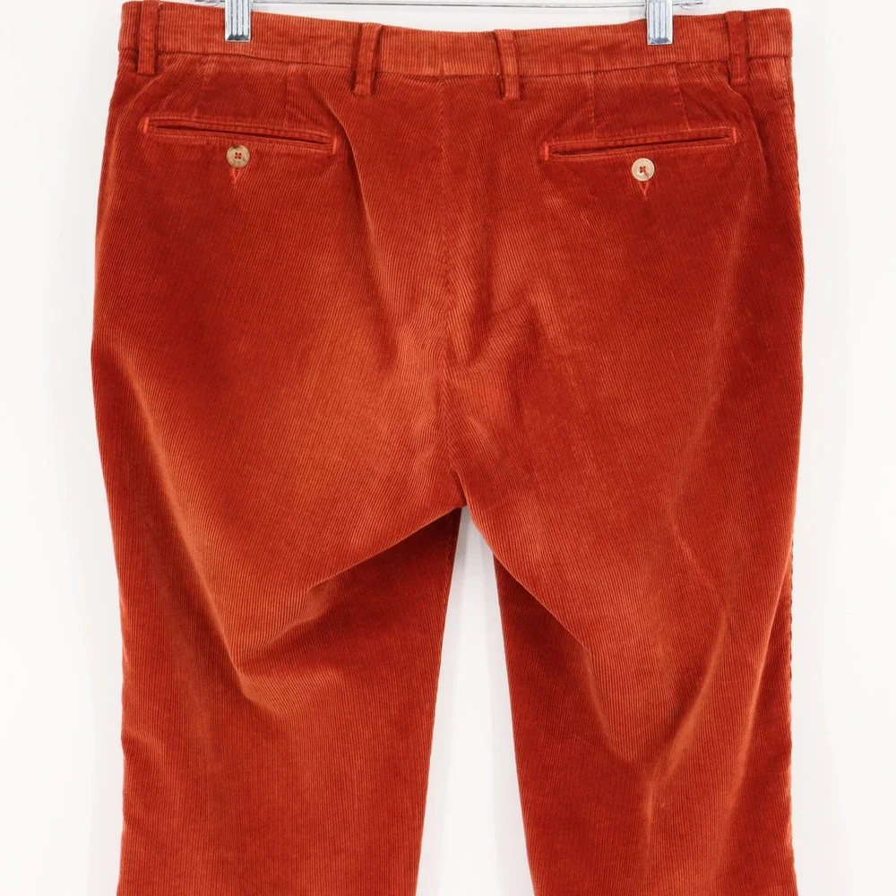 Marco Pescarolo Napoli Corduroy Burnt Orange Chino Pants Mens Size 52 IT 36 US